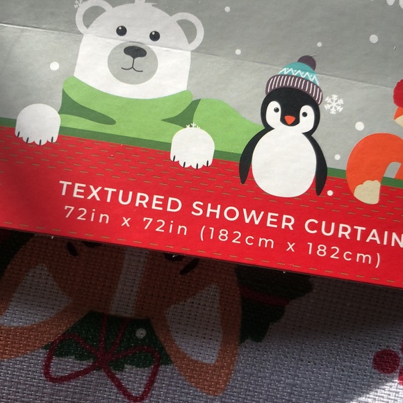 Polar Wishes Christmas Holiday Mixed Breed Dog Shower Curtain - Picture 7 of 9